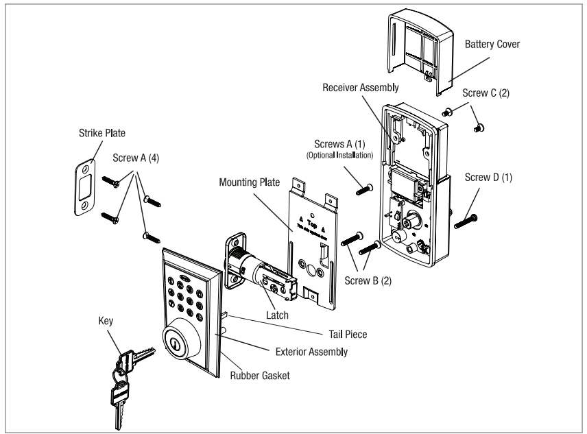 Trubolt 0711016 Electronic Deadbolt Keypad 6