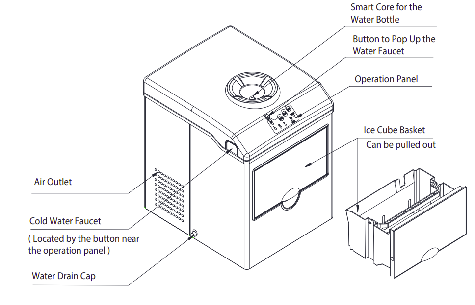 VivoHome VH1043 2-in-1 Ice Maker with Water Dispenser User Manual VivoHome VH1043 2-in-1 Ice Maker with Water Dispenser User Manual-1