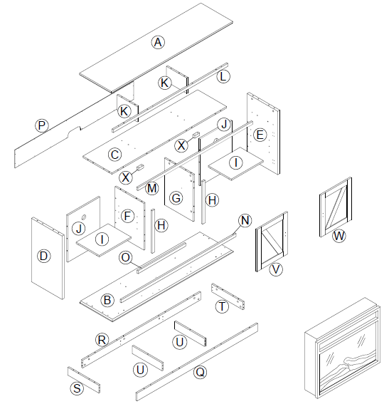 Ameriwood Home Ashton Lane Fireplace TV Stand-1