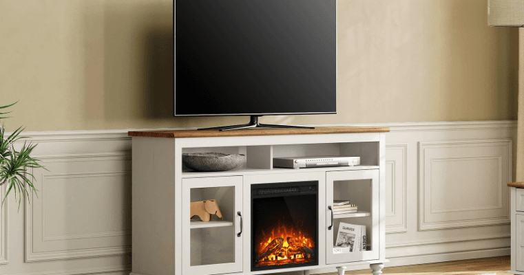 Ameriwood Home Ashton Lane Fireplace TV Stand-featured