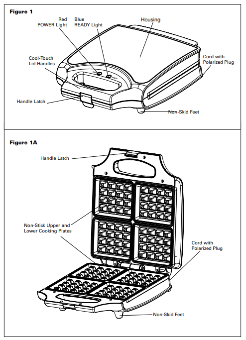 BELLA Classic 4 Belgian Waffle Maker-1