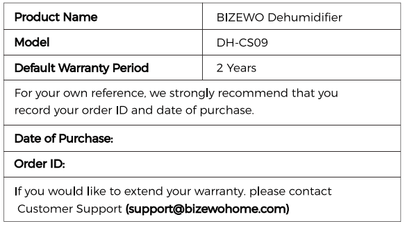 BIZEWO DH-CS09 Dehumidifier for Home User Manual BIZEWO DH-CS09 Dehumidifier for Home User Manual-10
