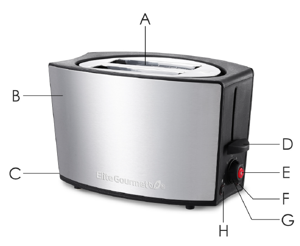 Elite Gourmet ECT1027B Cool Touch Toaster Instruction Manual BLACK DECKER T2569BC 2-Slice Toaster User Manual-1