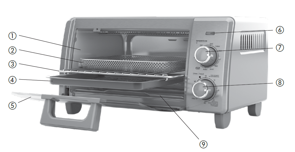 BLACK DECKER TO1787SS 4-Slice Air Fry Toaster Oven 1