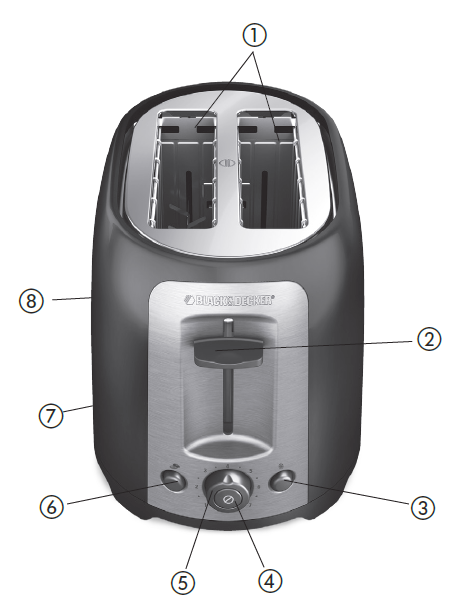 BLACK DECKER TR1278RM 2-Slice Toaster Care Manual-1