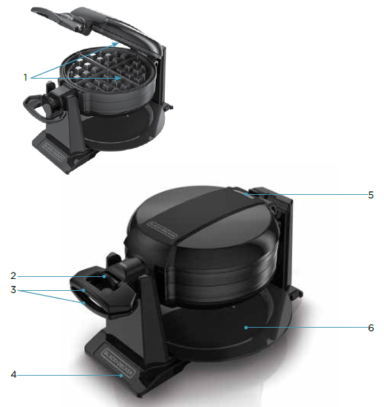 BLACK DECKER WMD200B Rotating Waffle Maker User Manual BLACK DECKER WMD200B Rotating Waffle Maker-1
