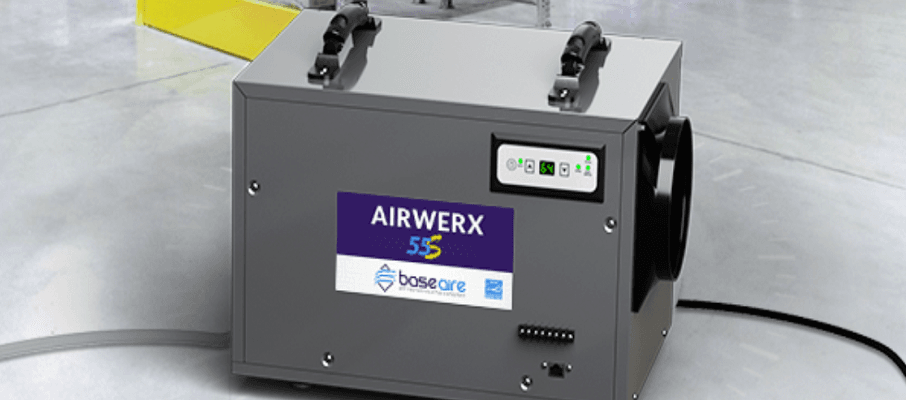 BaseAire AirWerx 65X 120 Pints Crawlspace Dehumidifier User Manual BaseAire AirWerx55 Basement Crawl Space Dehumidifier User Manual-feat