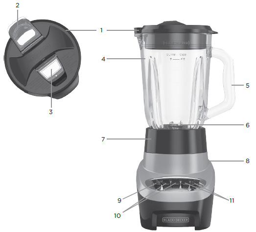 Black Decker BL1230SG PowerCrush Countertop Blender-1