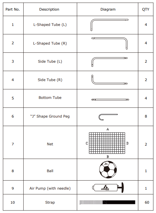 Brava YSLBVSC0029 Mini Soccer Goal Set-1