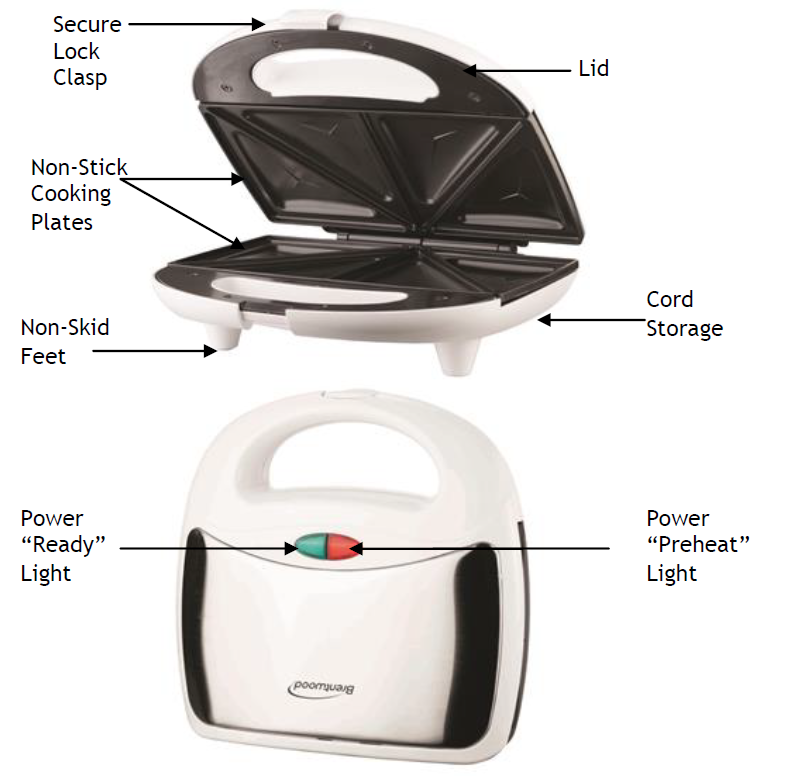 Brentwood TS-240 Compact Dual Sandwich Maker User Manual Brentwood TS-240 Compact Dual Sandwich Maker 1