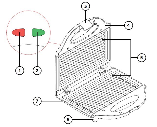 Chefman RJ01-V2-CG Portable Compact Grill Sandwich Maker User Guide Chefman RJ01-V2-CG Portable Compact Grill Sandwich Maker 1
