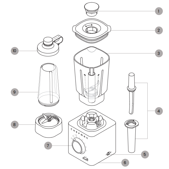Chefman RJ27 Obliterator 48 oz Countertop Blender-1
