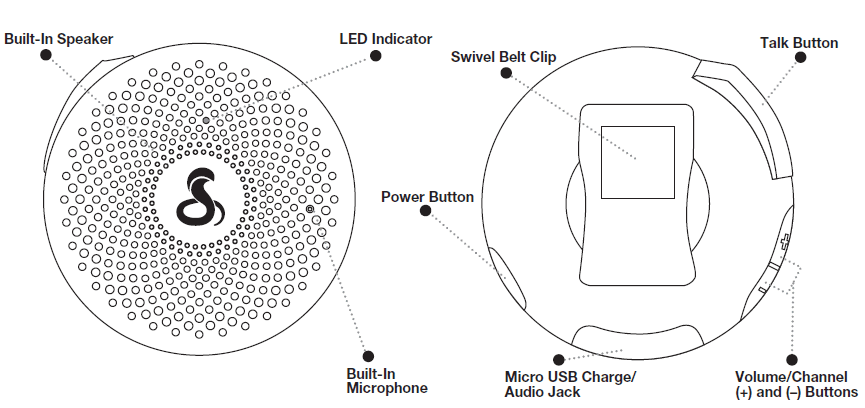 Cobra ACT120B Chat Tag Curve Wearable Walkie Talkies-1