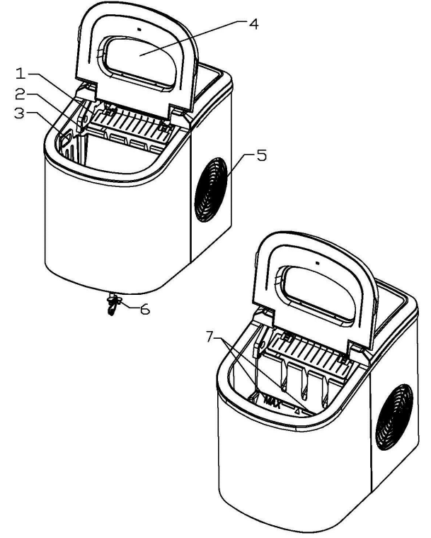 Della 048GM48183 Portable Automatic Ice Maker-1
