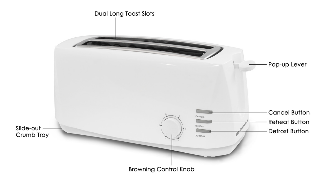 Elite Gourmet ECT4829 Long Slot 4 Slice Toaster Instruction Manual Elite Gourmet ECT4829 Long Slot 4 Slice Toaster-1