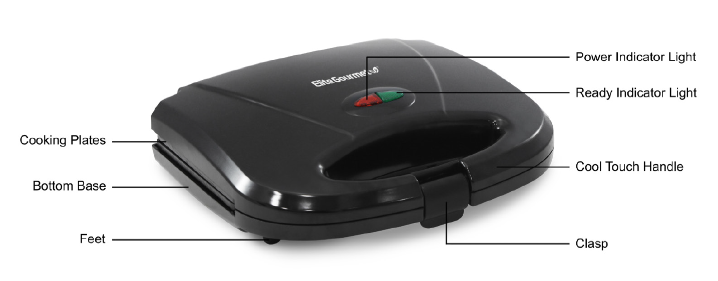Elite Gourmet ESM2207 Sandwich Panini Maker Instructions Manual Elite Gourmet ESM2207 Sandwich Panini Maker 1