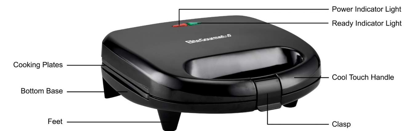 Elite Gourmet ESM2207 Sandwich Panini Maker Instructions Manual Elite Gourmet ESM2207 Sandwich Panini Maker-1