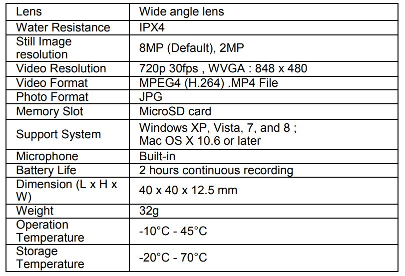 ION SnapCam Lite Wearable Camera 16