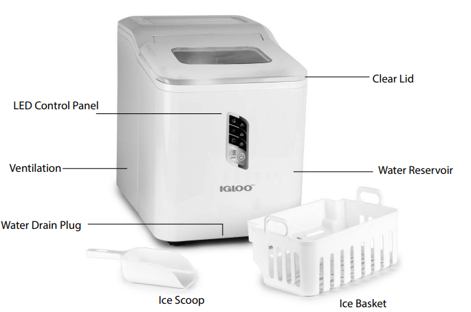 Igloo IGLICEBSC26 Automatic Self Cleaning Ice Maker-1