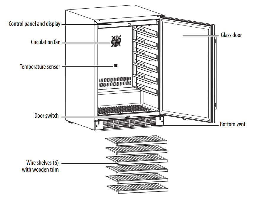 Insignia NS-BI1ZWC 61-Bottle Built-In Wine Cooler User Guide Insignia NS-BI1ZWC 61-Bottle Built-In Wine Cooler-1