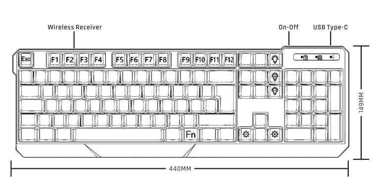 KLIM Chroma Wireless RGB Gaming Keyboard 1