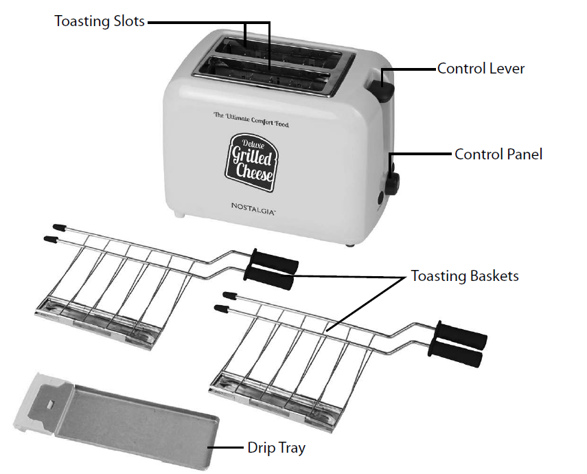 Nostalgia GCT2 Deluxe Grilled Cheese Sandwich Toaster 1