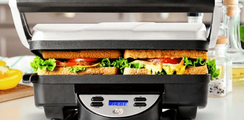 OVENTE GP0540R Electric Indoor Panini Press Grill-Sandwich Maker-featured