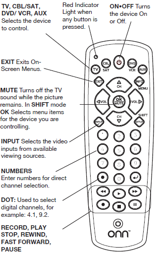 Onn ONB13AV004 Universal Remote Control-1