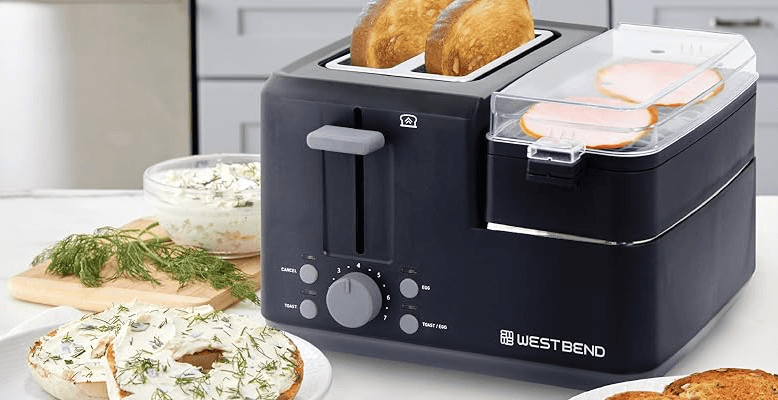 West Bend 78500 2-Slice Toaster Breakfast Station-featured