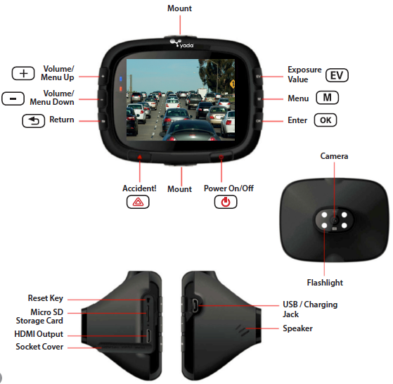 Yada Dash Road Cam HD Smart Dash Cam-2
