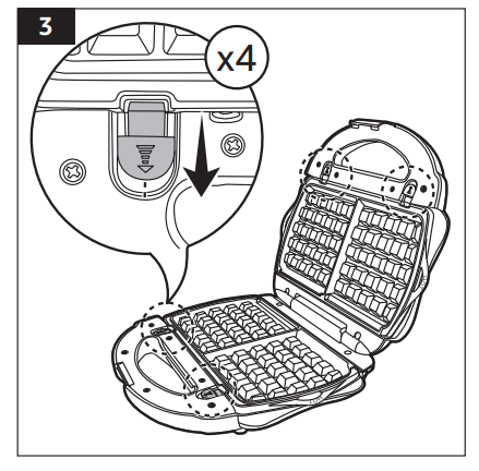 Amazon Basics B0BCPT6JLY 3-in-1 Waffle Maker 4