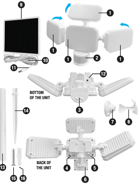 Bell Howell 9422 Bionic Floodlight Pro Solar Lights-1