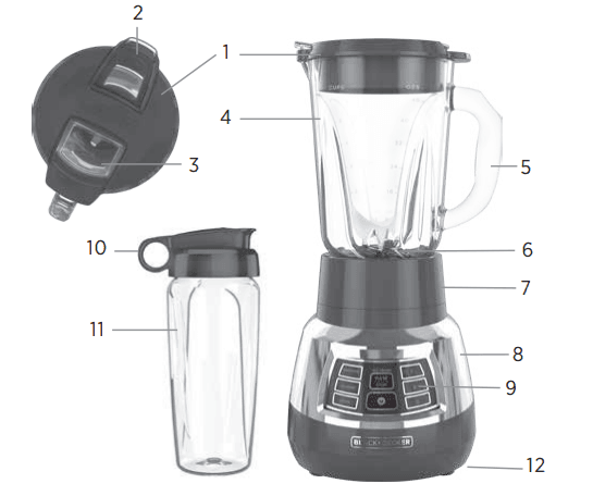 Black Decker BL1400DG Quiet Blender-1