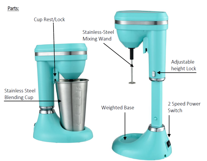 Brentwood SM-1200B Classic Milkshake Maker User Manual Brentwood SM-1200B Classic Milkshake Maker 1