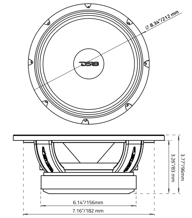 DS18 PRO-FU8 Mid Range Loudspeaker-1