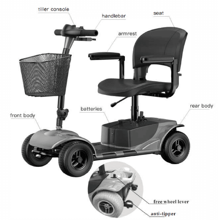 ENGWE W3431 4-Wheel Folding Mobility Scooter-1