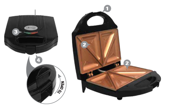 Gotham Steel Nonstick Panini Press Sandwich Maker Manual Gotham Steel Nonstick Panini Press Sandwich 1