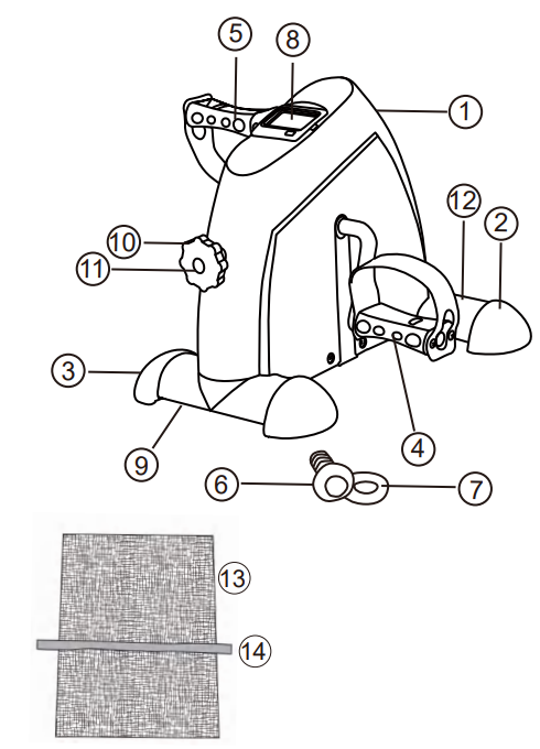 Himaly ‎X1368-Mini Exercise Bike Peddler Machine-1