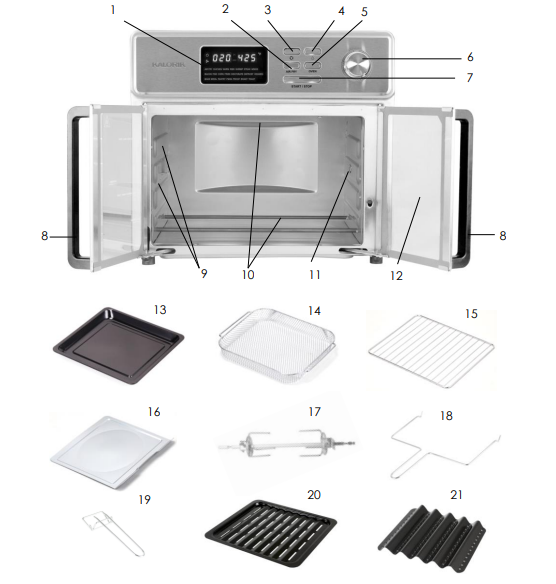 Kalorik MAXX Digital Air Fryer Oven parts