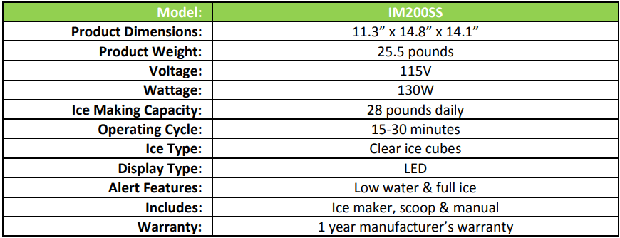 Luma Comfort IM200SS Clear Ice Cube Maker Machine-4