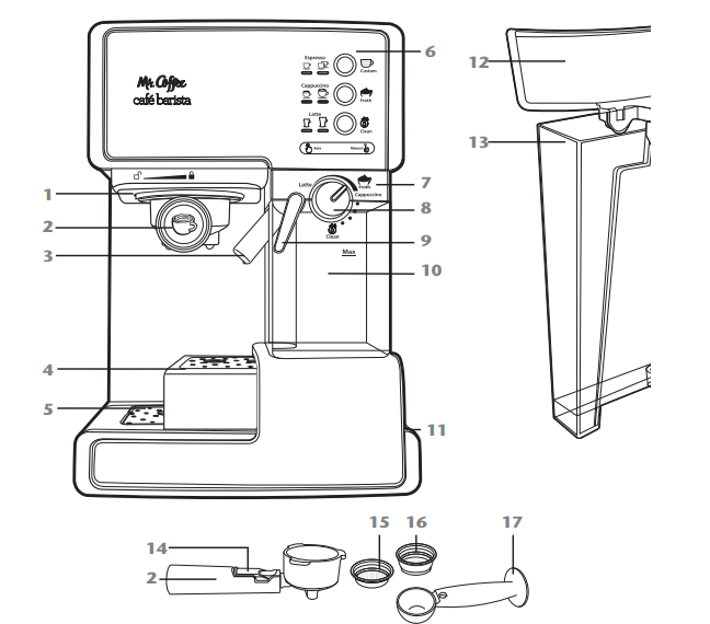 Mr. Coffee BVMC-ECMP1000 Espresso and Cappuccino Machine