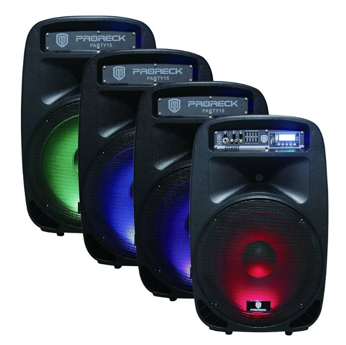 Proreck Party 15 Portable 2000 Watt Powered PA Speaker System-product