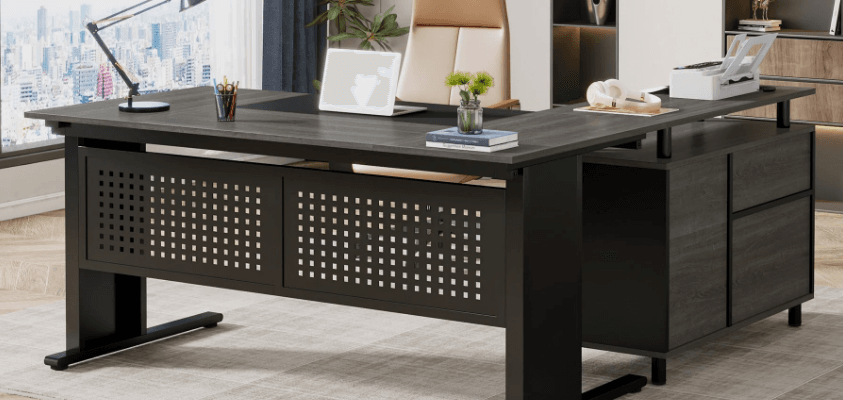 Tribesigns HOGA-F1594 L-Shaped Computer Executive Desk-featured