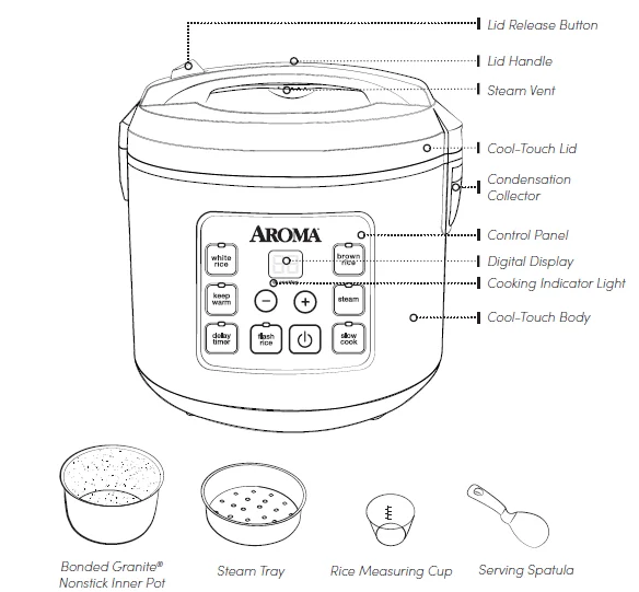 Aroma ARC-150SB Digital Rice-Grain Multicooker User Manual Aroma ARC-150SB Digital Rice-Grain Multicooker-1