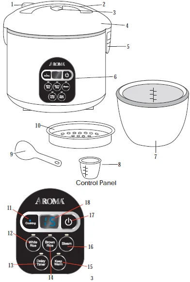Aroma ARC-5000SB 20-Cup Digital Rice Cooker User Manual Aroma ARC-5000SB 20-Cup Digital Rice Cooker-1