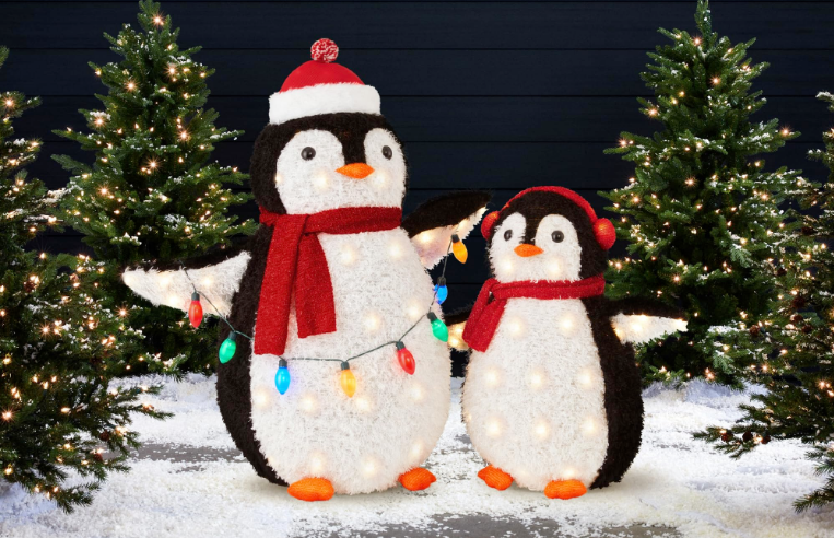 BCP SKY6890 2pc Lighted Pop-Up Penguin Family Christmas Instructions