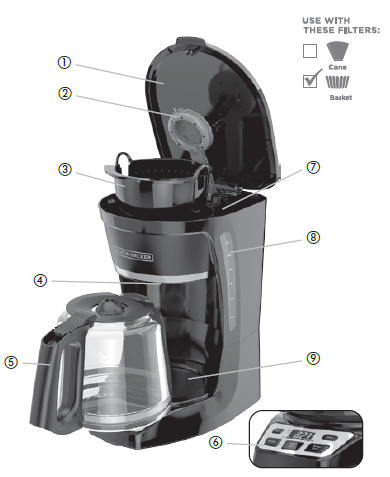 BLACK DECKER CM1070B 12-Cup Programmable Coffeemaker Manual BLACK DECKER CM1070B 12-Cup Programmable Coffeemaker 1