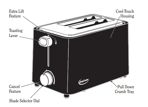 Betty Crocker BC-2605 2-Slice Cool Wall Toaster User Manual Betty Crocker BC-2605 2-Slice Cool Wall Toaster 1