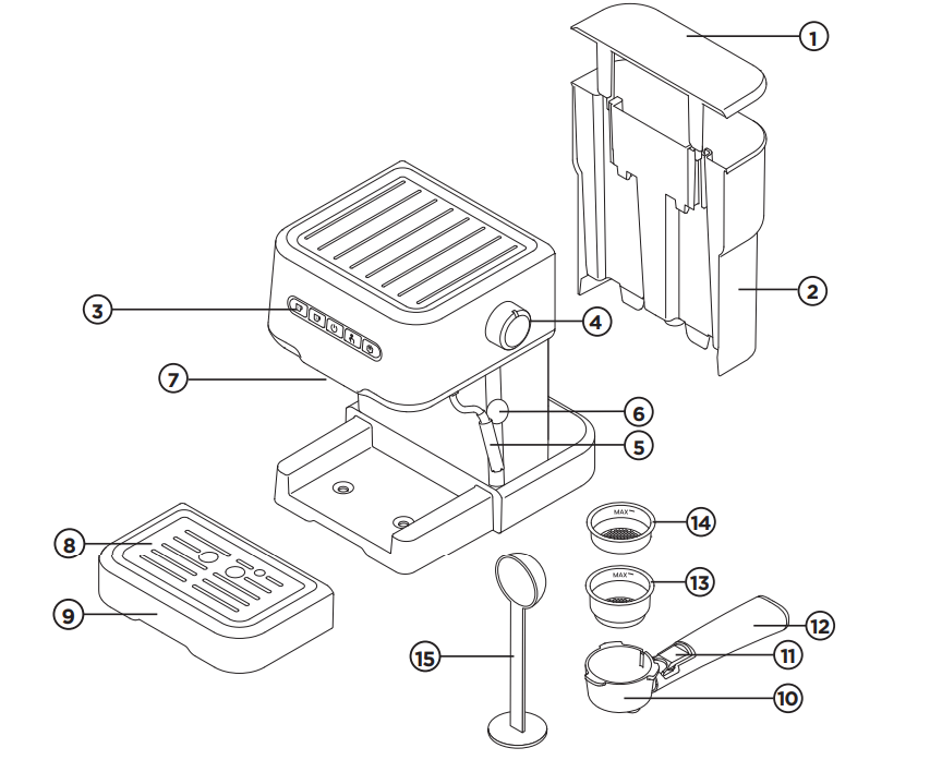 Chefman RJ54-SS-15 6-in-1 Espresso Machine User Guide 1