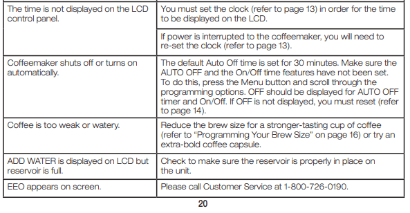 Cuisinart SS-10P1 Single Serve Coffee Maker Instructions Manual Cuisinart SS-10P1 Single Serve Coffee Maker 22